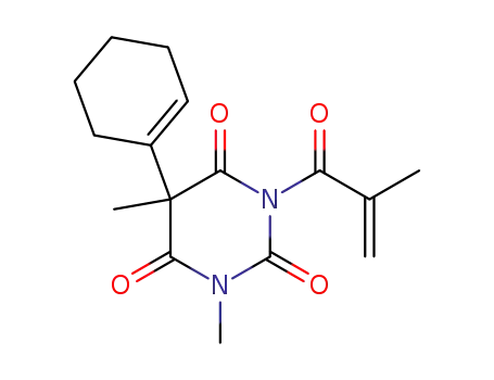 Molecular Structure of 80827-83-4 (5-Cyclohex-1-enyl-1,5-dimethyl-3-(2-methyl-acryloyl)-pyrimidine-2,4,6-trione)