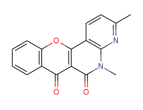 Molecular Structure of 97510-74-2 (3,5-dimethyl-1-benzopyrano<3,2-c><1,8>naphthyridine-6,7(5H)-dione)