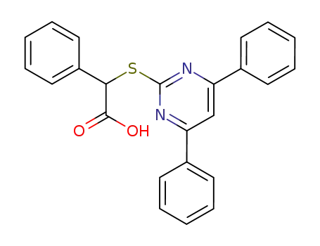Molecular Structure of 87126-00-9 ([(4,6-diphenylpyrimidin-2-yl)sulfanyl](phenyl)acetic acid)