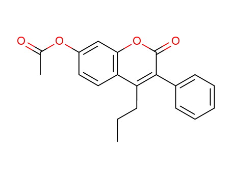Molecular Structure of 128889-92-9 (Acetic acid 2-oxo-3-phenyl-4-propyl-2H-chromen-7-yl ester)