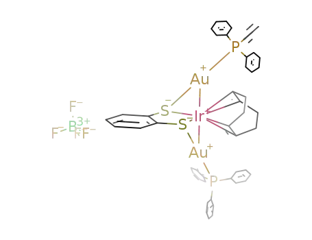 [Au2Ir(μ-S-S-benzenedithiolate)(η(4)-cyclooctadiene)(PPh3)2]BF4