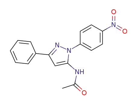 Molecular Structure of 77746-87-3 (Acetamide, N-[1-(4-nitrophenyl)-3-phenyl-1H-pyrazol-5-yl]-)