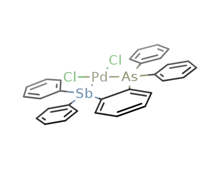 Pd((o-diphenylarsinophenyl)diphenylstibine)Cl<sub>2</sub>