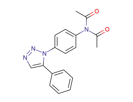 Molecular Structure of 89779-01-1 (Acetamide, N-acetyl-N-[4-(5-phenyl-1H-1,2,3-triazol-1-yl)phenyl]-)