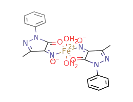 Fe(4-oximinato-1-phenyl-3-methyl-2-pyrazolin-5-one)2(H<sub>2</sub>O)2