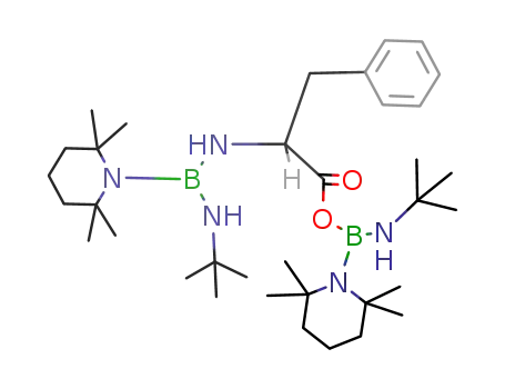 Molecular Structure of 124856-75-3 ((CH<sub>3</sub>)4C<sub>5</sub>H<sub>6</sub>NB(NH(C(CH<sub>3</sub>)3))NHCH(CH<sub>2</sub>(C<sub>6</sub>H<sub>5</sub>))COOB(NH(C(CH<sub>3</sub>)3))NC<sub>5</sub>H<sub>6</sub>(CH<sub>3</sub>)4)