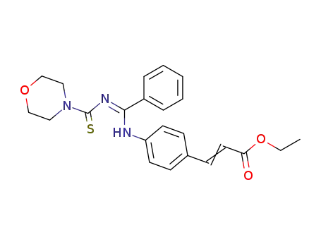 (E)-3-[4-({[(Z)-Morpholine-4-carbothioylimino]-phenyl-methyl}-amino)-phenyl]-acrylic acid ethyl ester