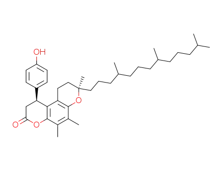 Benzo[1,2-b:4,3-b']dipyran-3(2H)-one,1,8,9,10-tetrahydro-1-(4-hydroxyphenyl)-5,6,8-trimethyl-8-[(4R,8R)-4,8,12-trimethyltridecyl]-,(1R,8R)- (9CI)