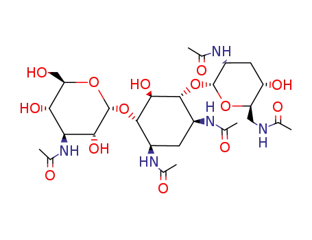 Molecular Structure of 33985-51-2 (1,3,2',6',3''-penta-N-acetyltobramycin)