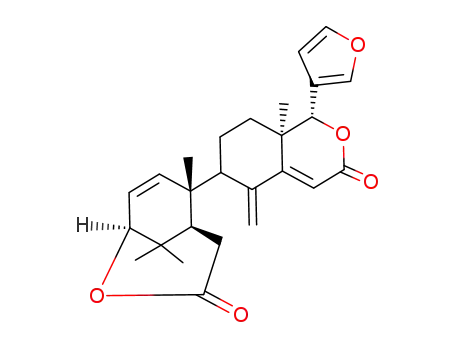 Molecular Structure of 130877-15-5 ((1R,8aR)-1-Furan-3-yl-8a-methyl-5-methylene-6-((1S,5R,6R)-6,9,9-trimethyl-3-oxo-2-oxa-bicyclo[3.3.1]non-7-en-6-yl)-1,5,6,7,8,8a-hexahydro-isochromen-3-one)