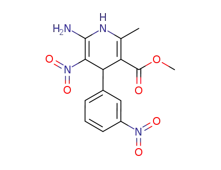 Molecular Structure of 133488-57-0 (6-Amino-2-methyl-5-nitro-4-(3-nitro-phenyl)-1,4-dihydro-pyridine-3-carboxylic acid methyl ester)