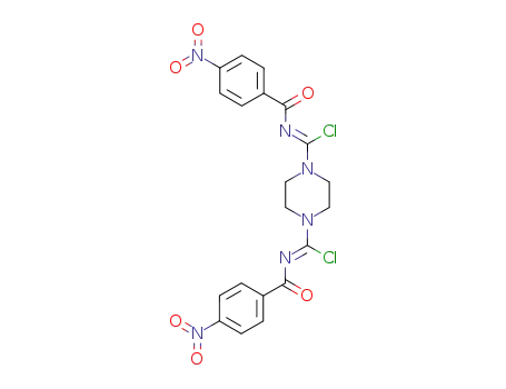 Molecular Structure of 90234-80-3 (N,N'-Bis(4-nitrobenzoyl)-1,4-piperazin-bis(carboximidoylchlorid))