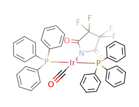 Molecular Structure of 104710-88-5 (trans-carbonyl(tetrafluorosuccinimidato-N)bis(triphenylphosphine)iridium)