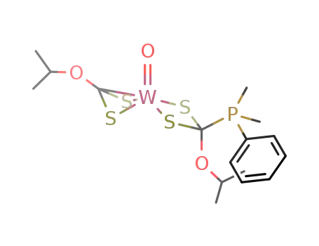 WO(S<sub>2</sub>C(P(CH<sub>3</sub>)2(C<sub>6</sub>H<sub>5</sub>))OC<sub>3</sub>H<sub>7</sub>)(S<sub>2</sub>COC<sub>3</sub>H<sub>7</sub>)