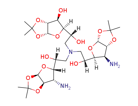 (3aR,5R,6S,6aR)-5-((R)-2-{Bis-[(R)-2-((3aR,5S,6S,6aR)-6-amino-2,2-dimethyl-tetrahydro-furo[2,3-d][1,3]dioxol-5-yl)-2-hydroxy-ethyl]-amino}-1-hydroxy-ethyl)-2,2-dimethyl-tetrahydro-furo[2,3-d][1,3]dioxol-6-ol