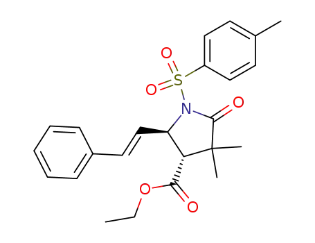 (2R,3S)-4,4-Dimethyl-5-oxo-2-((E)-styryl)-1-(toluene-4-sulfonyl)-pyrrolidine-3-carboxylic acid ethyl ester