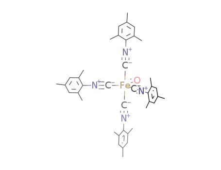 Molecular Structure of 82489-63-2 (Fe(CO)(CNC<sub>6</sub>H<sub>2</sub>(CH<sub>3</sub>)3)4)