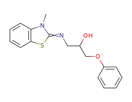 Molecular Structure of 137267-15-3 (2-Propanol, 1-[(3-methyl-2(3H)-benzothiazolylidene)amino]-3-phenoxy-)