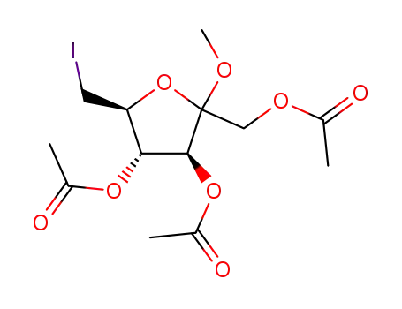 Acetic acid (3S,4S,5S)-4-acetoxy-2-acetoxymethyl-5-iodomethyl-2-methoxy-tetrahydro-furan-3-yl ester