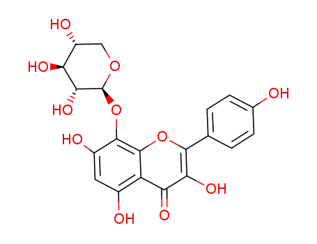 Molecular Structure of 54676-60-7 (4H-1-Benzopyran-4-one,3,5,7-trihydroxy-2-(4-hydroxyphenyl)-8-(b-D-xylopyranosyloxy)-)