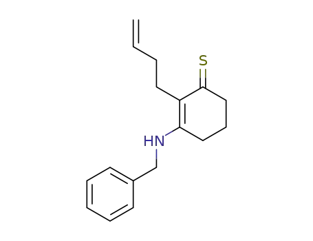Molecular Structure of 91003-60-0 (2-Cyclohexene-1-thione, 2-(3-butenyl)-3-[(phenylmethyl)amino]-)