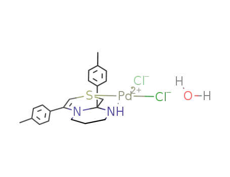 palladium(II)(1,2,3,4,9,9a-hexahydro-6,9a-di-p-tolylpyrimido[2,1-c][1,4]thiazine) dichloride*H<sub>2</sub>O