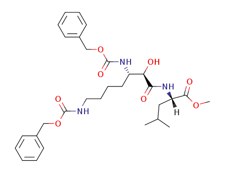 (S)-2-((2R,3S)-3,7-Bis-benzyloxycarbonylamino-2-hydroxy-heptanoylamino)-4-methyl-pentanoic acid methyl ester
