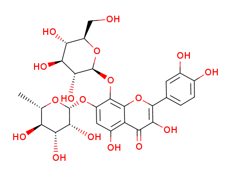 4H-1-Benzopyran-4-one,7-[(6-deoxy-a-L-mannopyranosyl)oxy]-2-(3,4-dihydroxyphenyl)-8-(b-D-glucopyranosyloxy)-3,5-dihydroxy-(9CI)