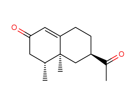 Molecular Structure of 27024-87-9 ((4R,4aS,6R)-6-acetyl-4,4a-dimethyl-4,4a,5,6,7,8-hexahydro-3H-naphthalen-2-one)