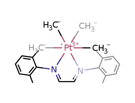Pt(CH<sub>3</sub>)4(((CH<sub>3</sub>)2C<sub>6</sub>H<sub>3</sub>NCH)2)<sup>(1-)</sup>