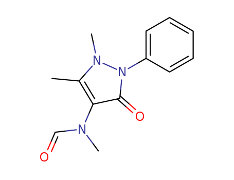 Molecular Structure of 1672-59-9 (Formamide,
N-(2,3-dihydro-1,5-dimethyl-3-oxo-2-phenyl-1H-pyrazol-4-yl)-N-methyl-)
