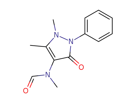 Molecular Structure of 1672-59-9 (Formamide,
N-(2,3-dihydro-1,5-dimethyl-3-oxo-2-phenyl-1H-pyrazol-4-yl)-N-methyl-)