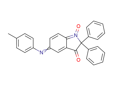 Molecular Structure of 113272-25-6 (3H-Indol-3-one, 2,5-dihydro-5-[(4-methylphenyl)imino]-2,2-diphenyl-,
1-oxide)