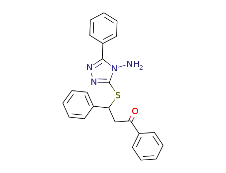 Molecular Structure of 141736-26-7 (1-Propanone,
3-[(4-amino-5-phenyl-4H-1,2,4-triazol-3-yl)thio]-1,3-diphenyl-)