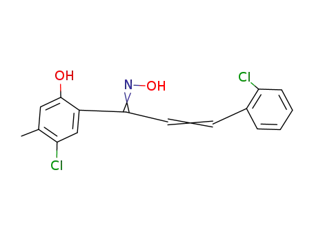 Molecular Structure of 88645-41-4 (2-Propen-1-one,
1-(5-chloro-2-hydroxy-4-methylphenyl)-3-(2-chlorophenyl)-, oxime)