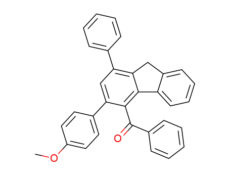 Molecular Structure of 138398-49-9 (Methanone, [3-(4-methoxyphenyl)-1-phenyl-9H-fluoren-4-yl]phenyl-)