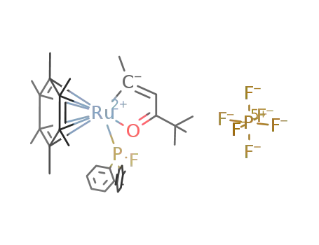 (hexamethylbenzene)(Ph<sub>2</sub>PF)Ru[C(Me)=CHC(tBu)=O]PF<sub>6</sub>