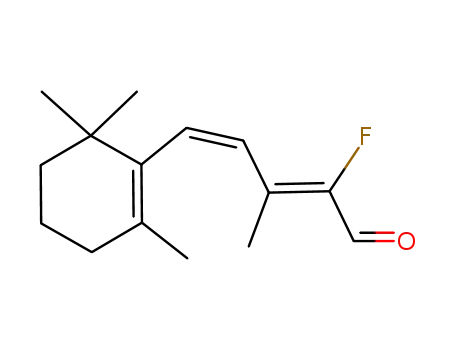 Molecular Structure of 87782-35-2 (2,4-Pentadienal,
2-fluoro-3-methyl-5-(2,6,6-trimethyl-1-cyclohexen-1-yl)-, (Z,Z)-)