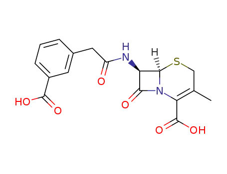 (6R,7R)-1-aza-3-methyl-7-(m-carboxyphenylacetyl)-8-oxo-5-thiabicyclo<4.2.0>oct-2-ene carboxylic acid