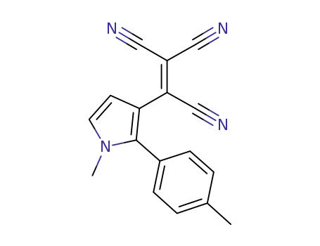Molecular Structure of 1080025-60-0 (1-methyl-2-(4-methylphenyl)-3-(tricyanoethenyl)-1H-pyrrole)