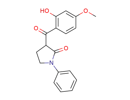 Molecular Structure of 85174-94-3 (3-(2-Hydroxy-4-methoxybenzoyl)-1-phenyl-2-pyrrolidinon)
