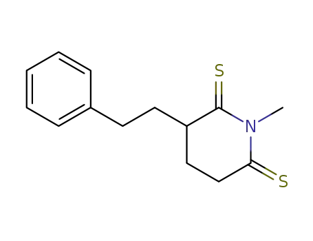 Molecular Structure of 108784-64-1 (1-Methyl-3-phenethyl-piperidine-2,6-dithione)