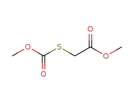 Molecular Structure of 127719-39-5 (Acetic acid, [(methoxycarbonyl)thio]-, methyl ester)
