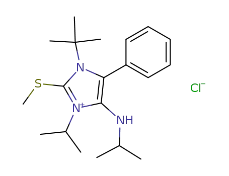 1H-Imidazolium,
1-(1,1-dimethylethyl)-3-(1-methylethyl)-4-[(1-methylethyl)amino]-2-(meth
ylthio)-5-phenyl-, chloride