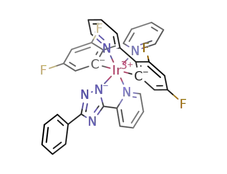 Molecular Structure of 760997-11-3 ((2,4-difluophenylpyridine<sup>(1-)</sup>)2Ir(2-(5-phenyl-2H-1,2,4-triazol-3-yl)pyridine<sup>(1-)</sup>))