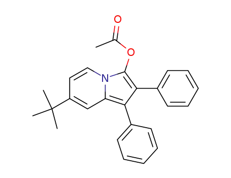 Molecular Structure of 105019-74-7 (3-Indolizinol, 7-(1,1-dimethylethyl)-1,2-diphenyl-, acetate (ester))