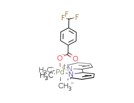 fac-Pd(O<sub>2</sub>CC<sub>6</sub>H<sub>4</sub>F<sub>3</sub>)Me<sub>3</sub>(2,2'-bipyridine)