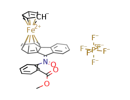 (η(5)-cyclopentadienyl)[1-9a-η(6)-9-fluorenone-n-(2'-methoxycarbonyl phenyl)nitrone]iron(II) hexafluorophosphate