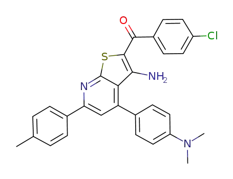 {3-amino-4-[4-(dimethylamino)phenyl]-6-(4-methylphenyl)thieno[2,3-b]pyridin-2-yl}(4-chlorophenyl)methanone