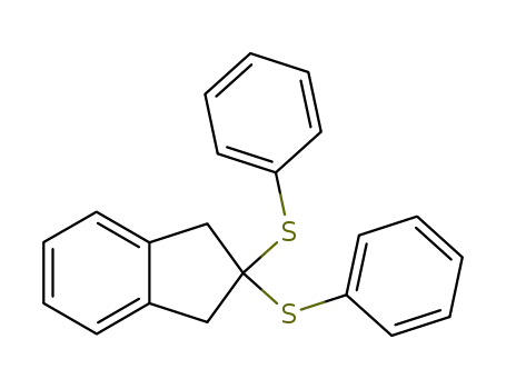 Molecular Structure of 90474-73-0 (1H-Indene, 2,3-dihydro-2,2-bis(phenylthio)-)